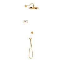 Regendouche set electronisch Tres Shower Technology Classic | Inbouw | Thermostaatkraan | 2-weg | Vintage | 24k Goud glans