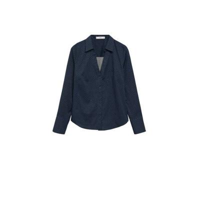 Mango blouse met all over print marine