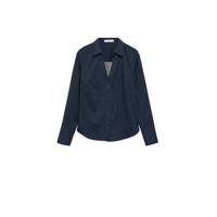 Mango blouse met all over print marine