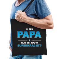 Ik ben papa wat is jouw superkracht tasje zwart voor heren - vaderdag cadeau tas papa - thumbnail