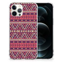 iPhone 12 Pro Max Doorzichtige Silicone Hoesje Aztec Paars