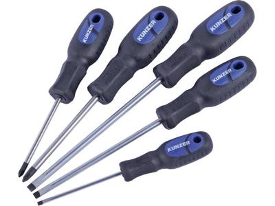 Kunzer Schroevendraaierset Werkplaats 5-delig Plat, Kruiskop Phillips