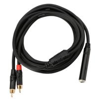 Devine VE2930 jack kabel 6.35mm female TRS - 2x RCA male 3m - thumbnail