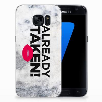 Samsung Galaxy S7 Siliconen hoesje met naam Already Taken White Samsung Galaxy S7 Siliconen hoesje met naam Already Taken White