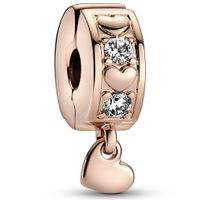 Pandora 782253C01 Bedel Clip-Stopper Infinite Hearts silicone grip zilver rosekleurig-wit