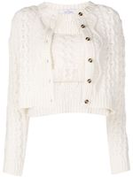 Rokh ensemble haut-cardigan en maille torsadée - Blanc