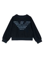 Emporio Armani Kids sweat à logo brodé - Bleu