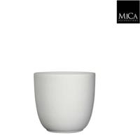 Mica Decorations - Tusca pot rond wit mat h20xd22,5 cm Mica Decorat...