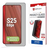 Displex Beschermglas voor Samsung Galaxy S25 Edge Eco-montageframe, gehard glas, krasbestendige beschermfolie, hoesvriendelijk (Real Glass Privacy)