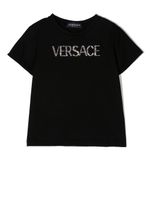 Versace Kids t-shirt à logo strassé - Noir