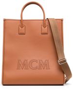 MCM grand sac cabas Klassik à logo embossé - Marron