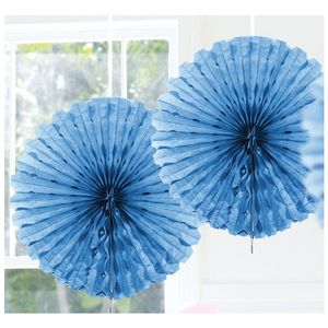 Honeycomb waaiers licht blauw 45 cm   -