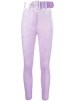 Patrizia Pepe pantalon à taille haute ceinturée - Violet