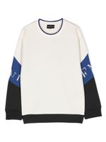 Emporio Armani Kids sweat colour block à logo brodé - Blanc