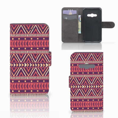 Samsung Galaxy Xcover 3 | Xcover 3 VE Telefoon Hoesje Aztec Paars Samsung Galaxy Xcover 3 | Xcover 3 VE Telefoon Hoesje Aztec Paars