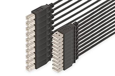 DIGITUS USB 2.0 aansluitkabel - 10 stuks - 1,8 m - USB A (St) naar USB B (St) - 480 Mbit/s - verbindingskabel - zwart