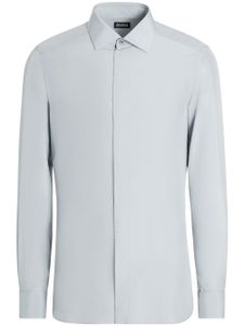 Zegna chemise en soie à manches longues - Gris