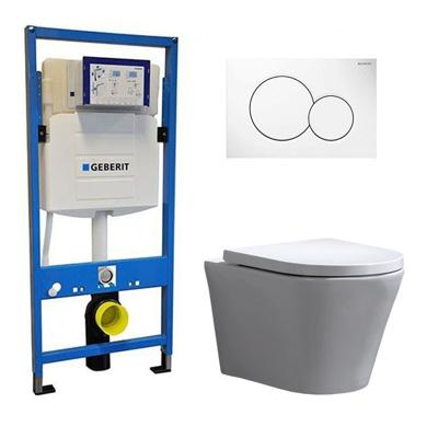 Geberit UP 320 Toiletset - Inbouw WC Hangtoilet Wandcloset - Saturna Sigma-01 Wit