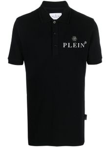 Philipp Plein polo à plaque logo - Noir