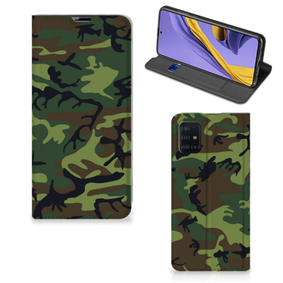 Samsung Galaxy A51 Hoesje met Magneet Army Dark