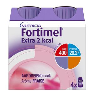 Fortimel Extra 2 Kcal Aardbei 4x200ml