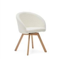 Kave Home Marvin eetkamerstoel bouclé white