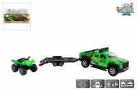 Kids Globe terreinwagen met trailer met quad licht geluid 29cm - thumbnail