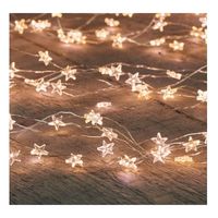 3x Sterretjes kerstverlichting met timer warm wit 1 meter   - - thumbnail