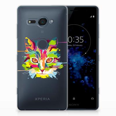 Sony Xperia XZ2 Compact Telefoonhoesje met Naam Cat Color