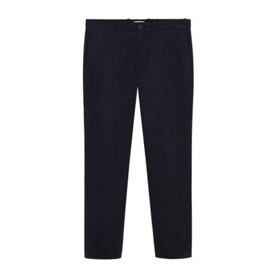 Mango Man slim fit pantalon grijsblauw