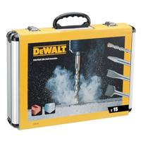 DeWalt DT9679 (beitel en boorset 15-delig SDS-plus, 4 x platte beitel, 1 x puntbeitel, 10 x SDS plus high-performance boor, incl. aluminium koffer)