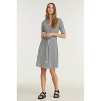 Smashed Lemon jurk met all over print en plooien zwart/wit