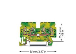 WAGO 870-837 Aardingsklem 5 mm Spanveer Toewijzing: Terre Groen, Geel 100 stuk(s)