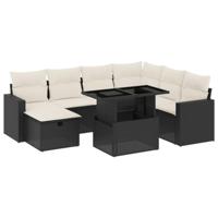 vidaXL 8-delige Loungeset met kussens poly rattan zwart, tuinset, tuinmeubel, terrasset, tuinbank, terrasmeubel, loungebank, loungeset tuin