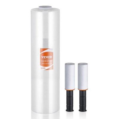 VEVOR Stretchfolie 381 mm x 366 m 1 pak 80 gauge industriële sterkte transparante duurzame palletfolie zware krimpfolie met handgrepen voor het inpakken van pallets verzending en verhuizing