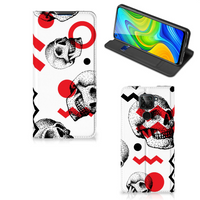 Mobiel BookCase Xiaomi Redmi Note 9 Skull Red - thumbnail