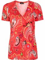 ETRO t-shirt à motif cachemire fleuri - Rouge