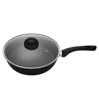 Sola Hapjespan Stonehenge - Ø 28 Cm - Zwart/wit - Inclusief Deksel