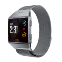 Fitbit Ionic Milanese bandje - Maat: Large - Antraciet Grijs