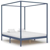 vidaXL Hemelbedframe massief grenenhout grijs 160x200 cm