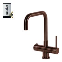 Selsiuz Inox kokend water kraan met combi extra boiler en U-uitloopkraan copper - thumbnail