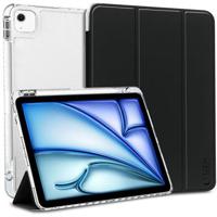 iPad Air 13 (2024) Tech-Protect SmartCase Pen Tri-Fold Folio Hoesje - Zwart / Doorzichtig