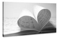 Schilderij - Liefde voor Muziek, zwart/wit, Bladmuziek, Premium Print