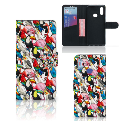 Samsung Galaxy A10s Telefoonhoesje met Pasjes Birds Samsung Galaxy A10s Telefoonhoesje met Pasjes Birds