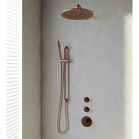 Inbouw Regendouche Set Brauer Copper Edition Gebogen Wanduitloop Ronde Hoofddouche 30 cm Met Twee Stopkranen en Glijstang Koper Brauer - thumbnail