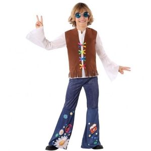 Carnavalskleding jaren 60/Hippie/Flower Power kostuum voor jongens 140 (10-12 jaar)  -