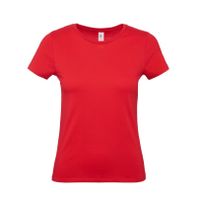 Set van 2x stuks rood basic t-shirts met ronde hals voor dames van katoen, maat: M (38)