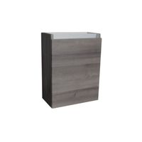 Fonteinkast Sanilux Aluminium Greeplijst Century Oak Scharnier Links 52x40x22 cm - thumbnail