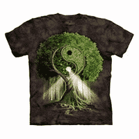 T-Shirt Mountain Artwear Yin Yang Tree Zwart L