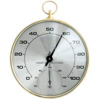 TFA Dostmann Analoge Thermo-Hygrometer met Messing Ring Temperatuur Vochtigheid Gezond Binnenklimaat (L) 102 x (W) 35 x (H) 113 mm